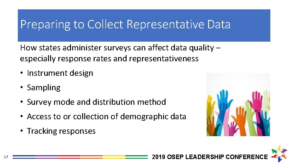 Preparing to Collect Representative Data How states administer surveys can affect data quality –