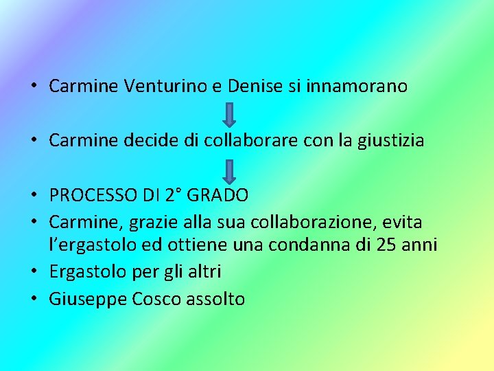  • Carmine Venturino e Denise si innamorano • Carmine decide di collaborare con