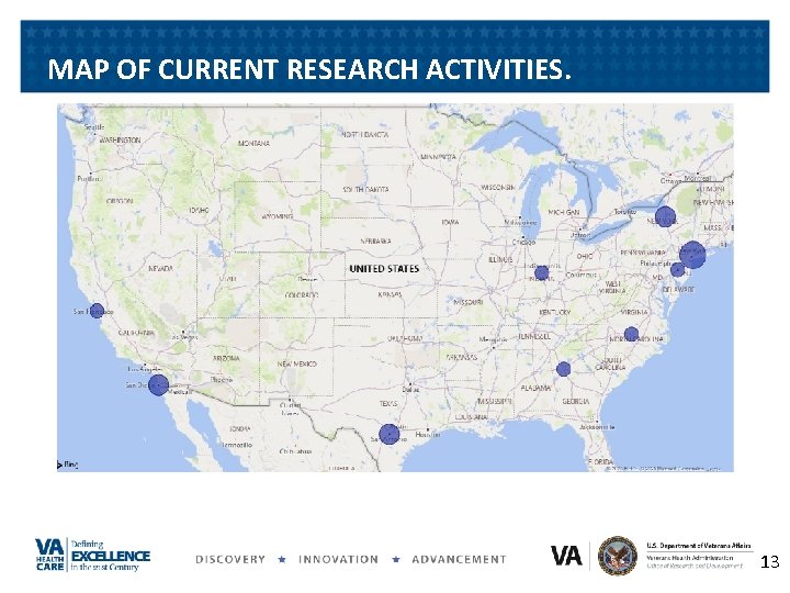 MAP OF CURRENT RESEARCH ACTIVITIES. 13 