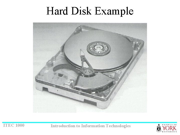 Hard Disk Example ITEC 1000 Introduction to Information Technologies 
