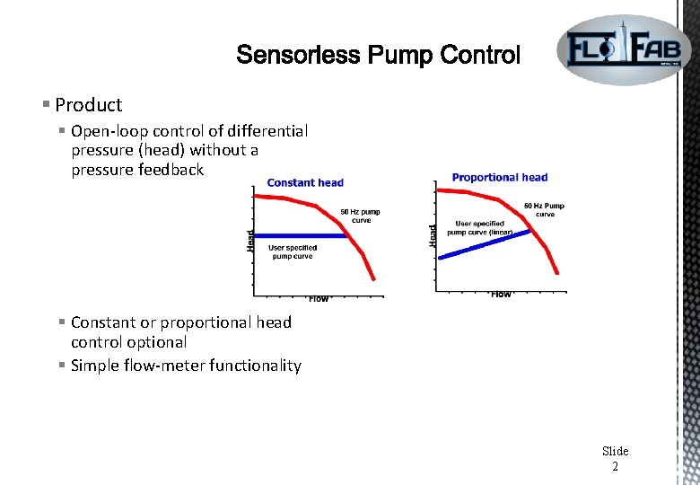 § Product § Open-loop control of differential pressure (head) without a pressure feedback §