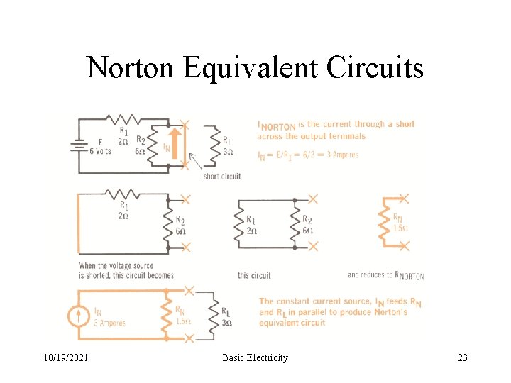Norton Equivalent Circuits 10/19/2021 Basic Electricity 23 