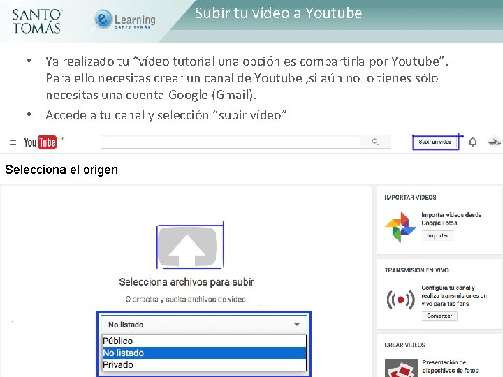 Subir tu vídeo a Youtube • Haga clic para modificar el estilo de Ya