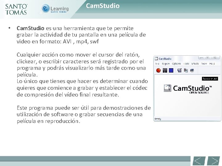 Cam. Studio • Haga clic para modificar el estilo de títuloquedel patrón Cam. Studio