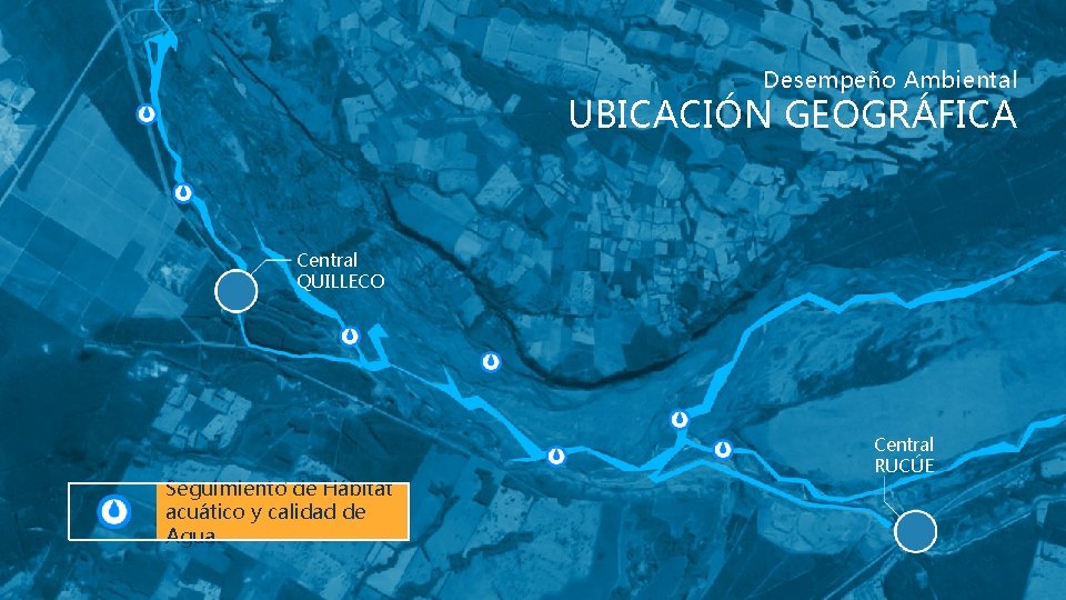 Desempeño Ambiental UBICACIÓN GEOGRÁFICA Central QUILLECO Seguimiento de Hábitat acuático y calidad de Agua