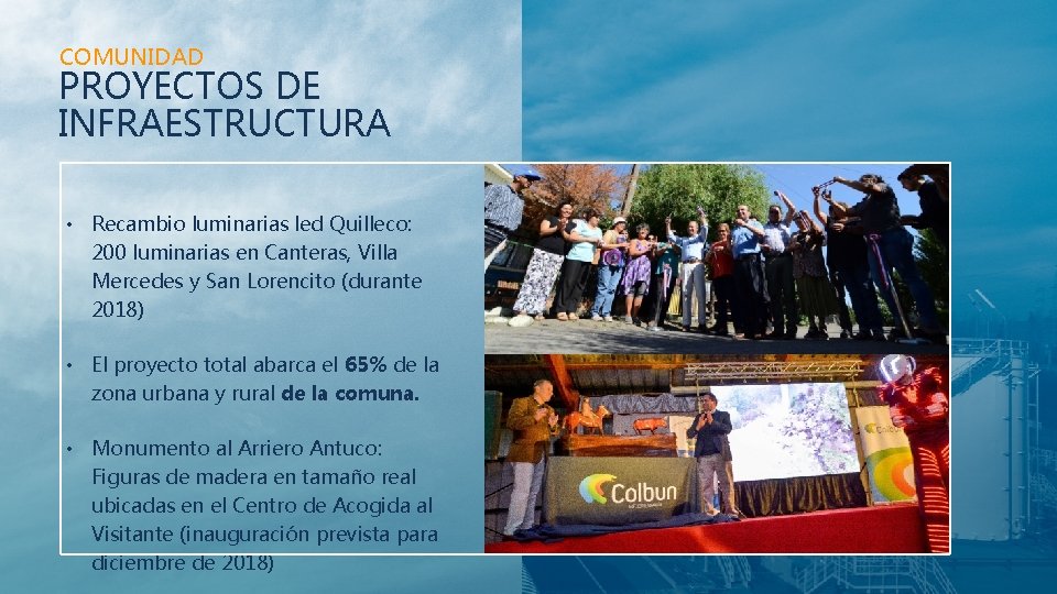 COMUNIDAD PROYECTOS DE INFRAESTRUCTURA • Recambio luminarias led Quilleco: 200 luminarias en Canteras, Villa