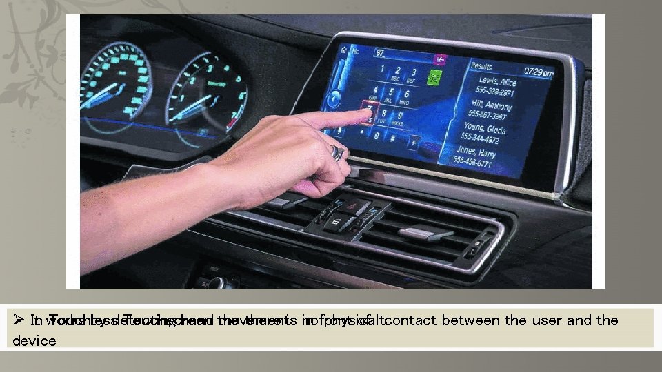 What is Touchscreen Technology? Ø It In works Touchless by detecting Touchscreen hand the