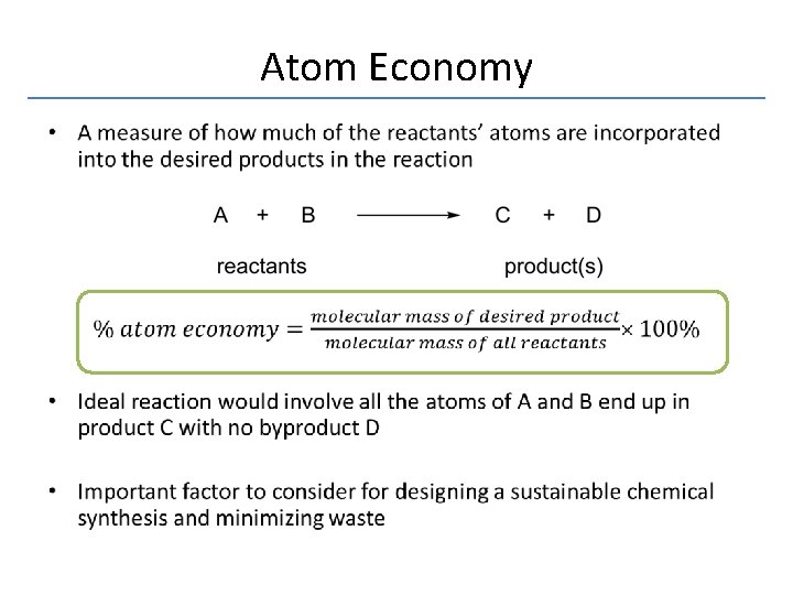 Atom Economy • 