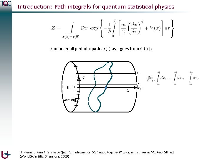 Introduction: Path integrals for quantum statistical physics Sum over all periodic paths x( )