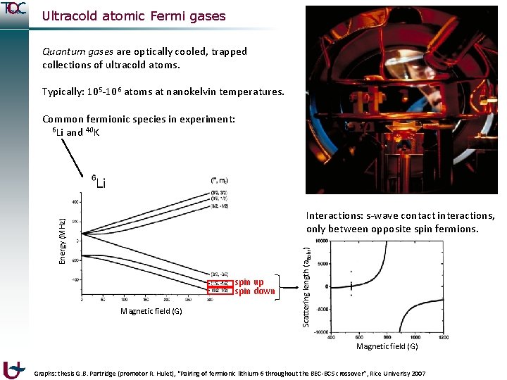 Ultracold atomic Fermi gases Quantum gases are optically cooled, trapped collections of ultracold atoms.
