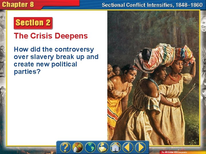 The Crisis Deepens How did the controversy over slavery break up and create new