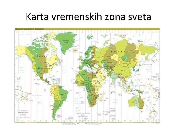 Karta vremenskih zona sveta 