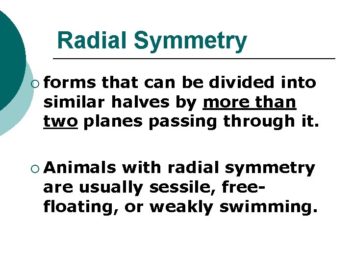 Radial Symmetry ¡ forms that can be divided into similar halves by more than