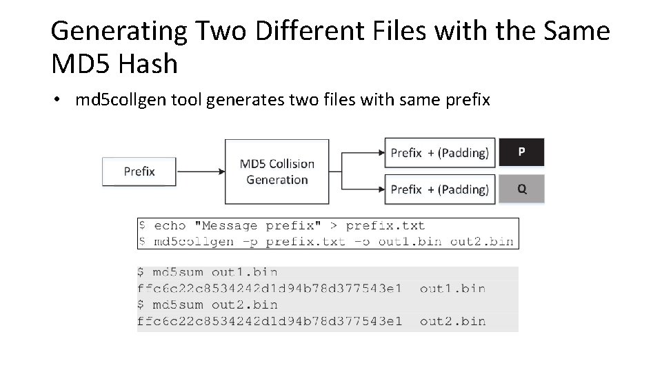 Generating Two Different Files with the Same MD 5 Hash • md 5 collgen