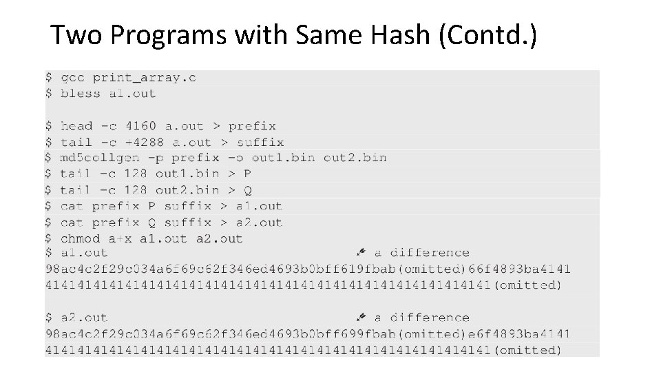 Two Programs with Same Hash (Contd. ) 