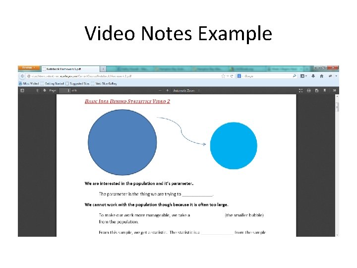 Video Notes Example 