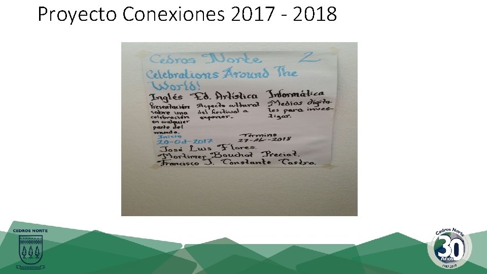 Proyecto Conexiones 2017 - 2018 