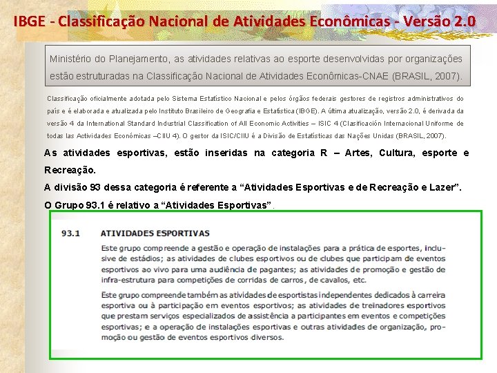 IBGE - Classificação Nacional de Atividades Econômicas - Versão 2. 0 Ministério do Planejamento,
