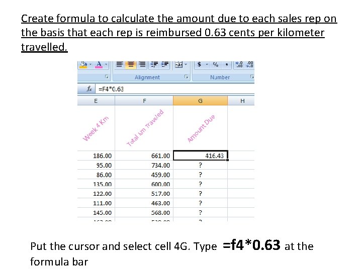 Create formula to calculate the amount due to each sales rep on the basis