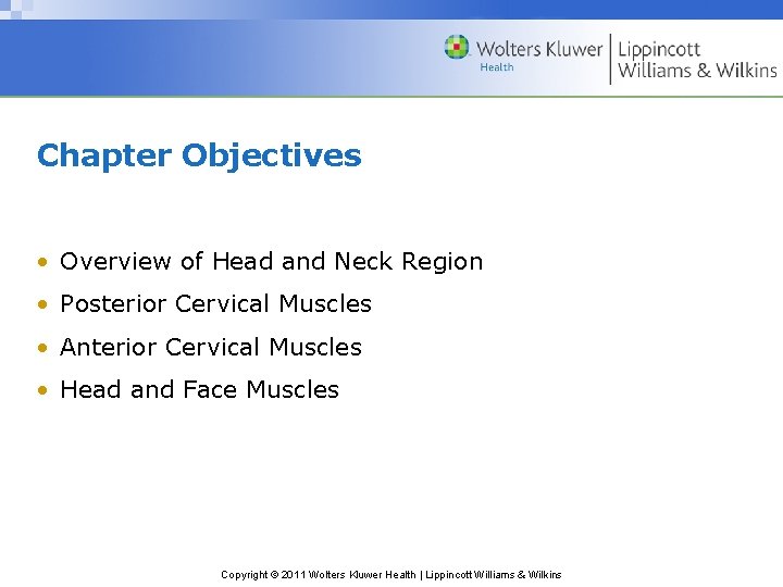 Chapter Objectives • Overview of Head and Neck Region • Posterior Cervical Muscles •