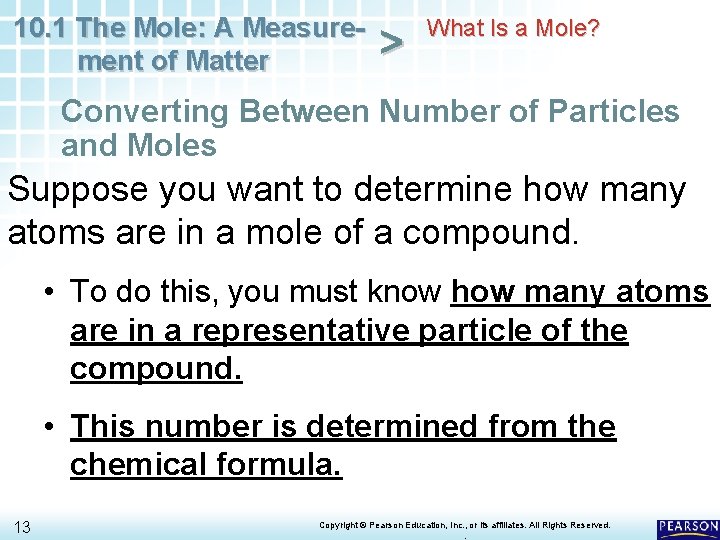 10. 1 The Mole: A Measurement of Matter > What Is a Mole? Converting