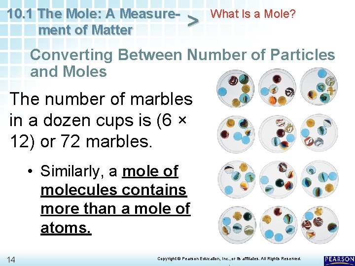 10. 1 The Mole: A Measurement of Matter > What Is a Mole? Converting