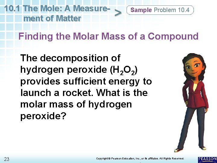 10. 1 The Mole: A Measurement of Matter > Sample Problem 10. 4 Finding
