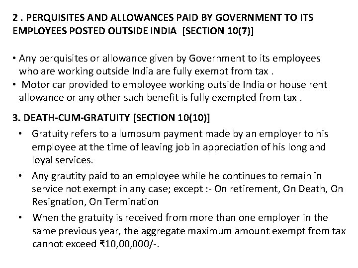 2. PERQUISITES AND ALLOWANCES PAID BY GOVERNMENT TO ITS EMPLOYEES POSTED OUTSIDE INDIA [SECTION