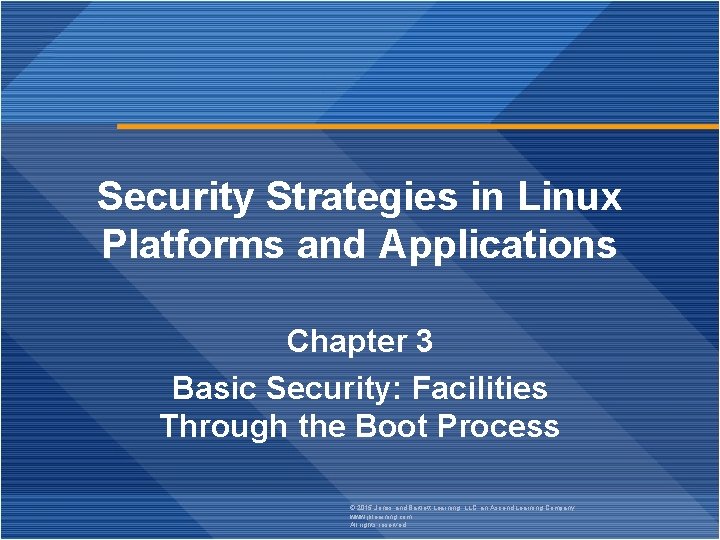 Security Strategies in Linux Platforms and Applications Chapter 3 Basic Security: Facilities Through the