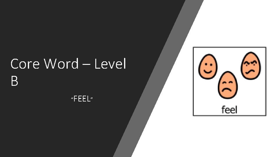Core Word – Level B “ FEEL” 