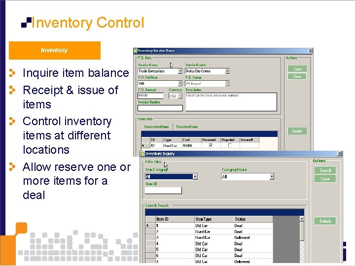Inventory Balance Inquiry The Global Leader in Ethical Banking Solutions Technology