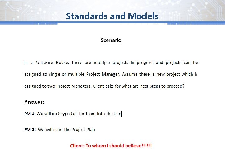 Standards and Models 