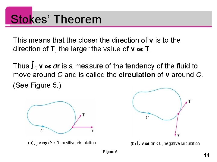 Stokes’ Theorem This means that the closer the direction of v is to the