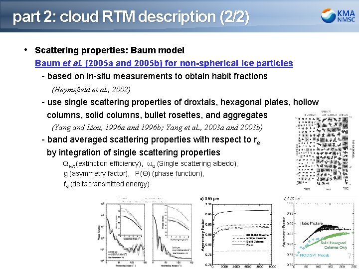 part 2: cloud RTM description (2/2) • Scattering properties: Baum model Baum et al.
