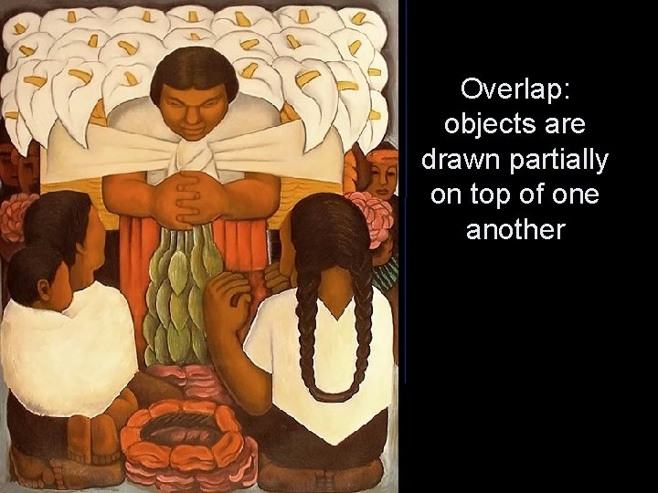 Overlap: objects are drawn partially on top of one another 