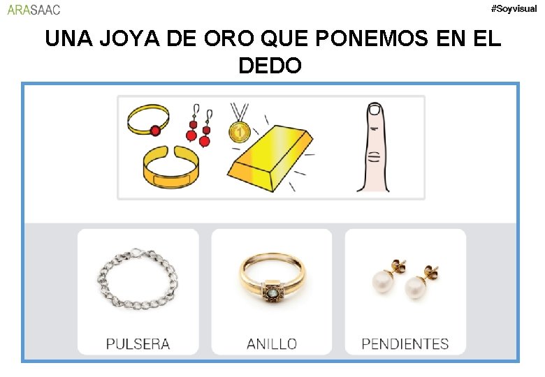UNA JOYA DE ORO QUE PONEMOS EN EL DEDO 