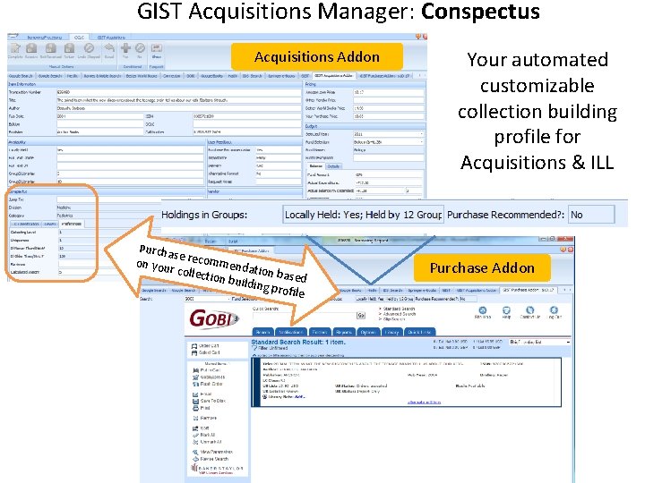 GIST Acquisitions Manager: Conspectus Acquisitions Addon Purcha se on you recommenda r collec tion