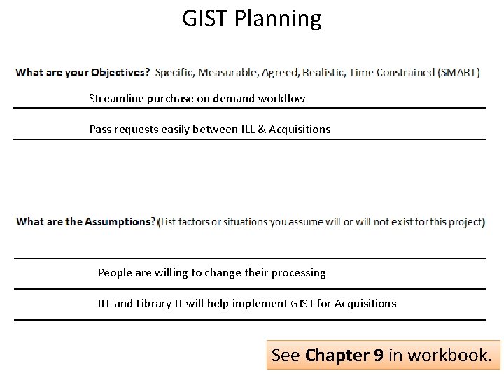 GIST Planning Streamline purchase on demand workflow Pass requests easily between ILL & Acquisitions