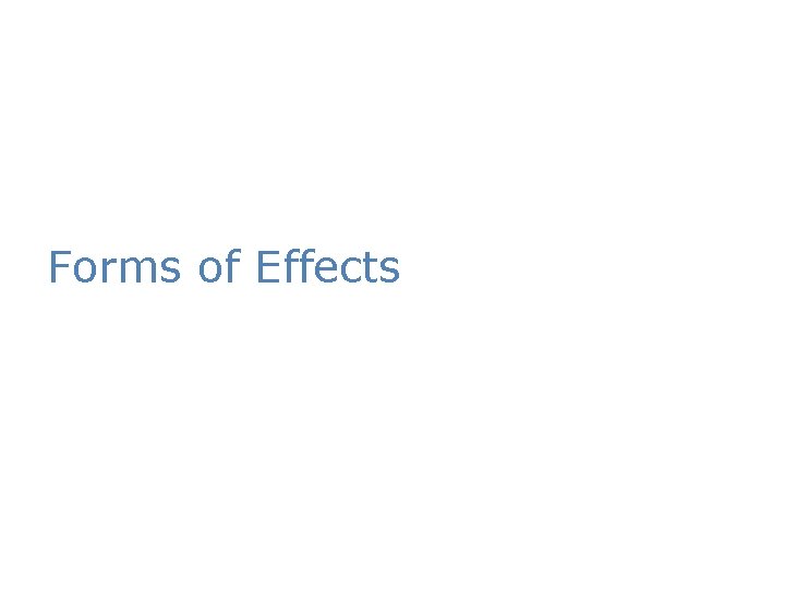Forms of Effects 