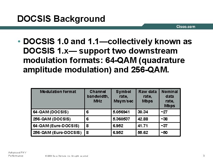 DOCSIS Background • DOCSIS 1. 0 and 1. 1—collectively known as DOCSIS 1. x—