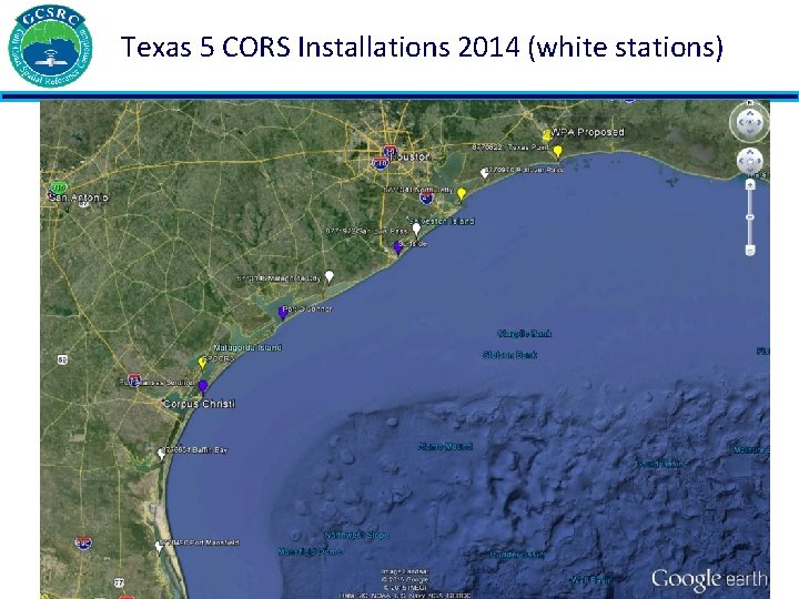 Texas 5 CORS Installations 2014 (white stations) 