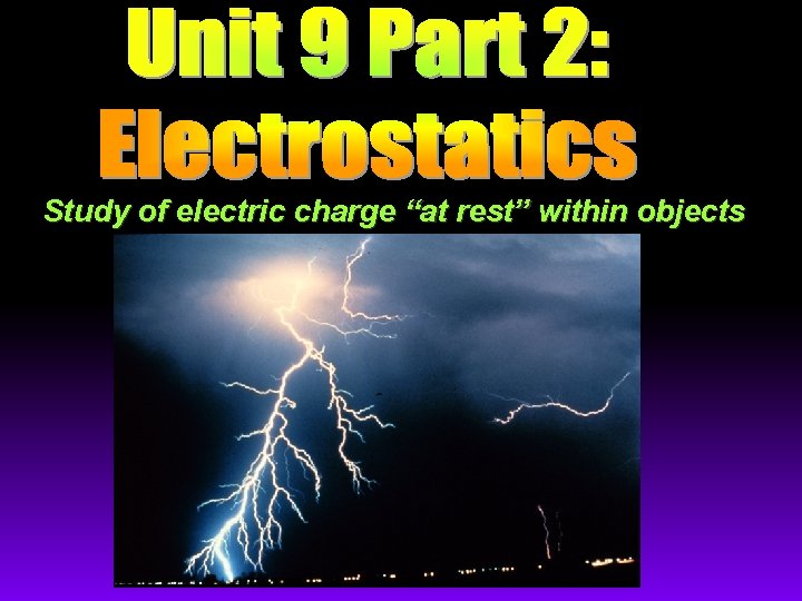 Study of electric charge “at rest” within objects 