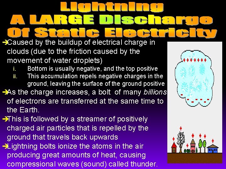 èCaused by the buildup of electrical charge in clouds (due to the friction caused