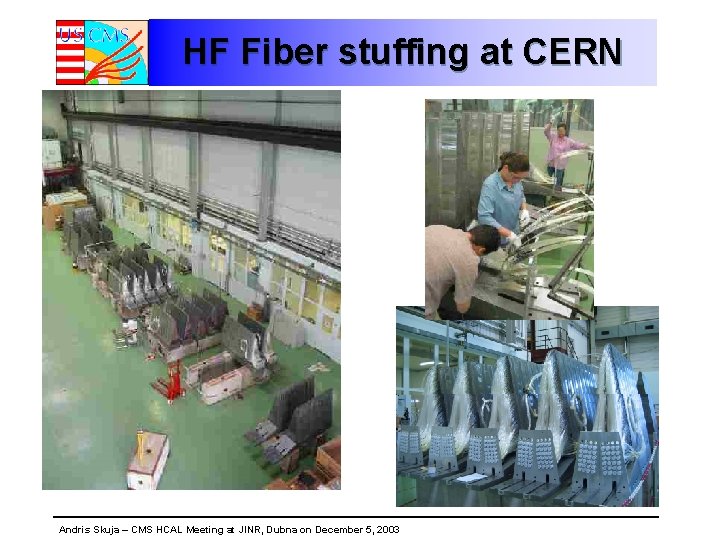 HF Fiber stuffing at CERN Andris Skuja – CMS HCAL Meeting at JINR, Dubna