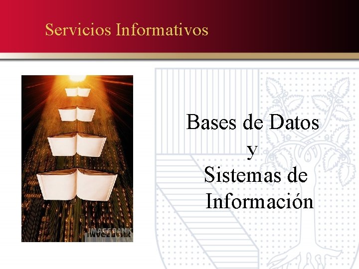 Servicios Informativos Bases de Datos y Sistemas de Información 