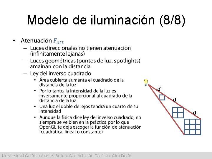 Modelo de iluminación (8/8) • d d d Universidad Católica Andrés Bello » Computación