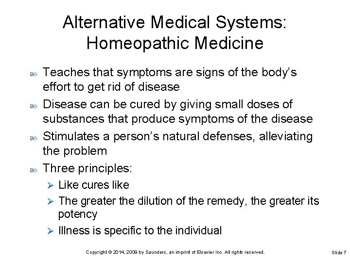 Chapter 32 Complementary and Alternative Therapies Copyright 2014