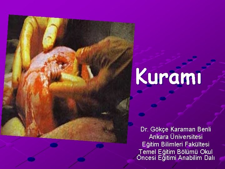 Kuramı Dr. Gökçe Karaman Benli Ankara Üniversitesi Eğitim Bilimleri Fakültesi Temel Eğitim Bölümü Okul