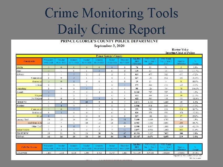 Crime Monitoring Tools Daily Crime Report 