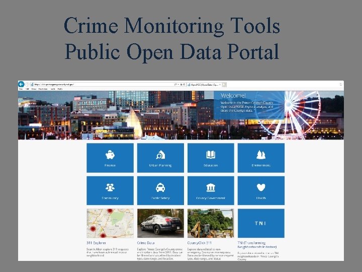 Crime Monitoring Tools Public Open Data Portal 